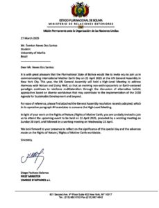 ONU convida o professor Éverton Neves pela segunda vez.