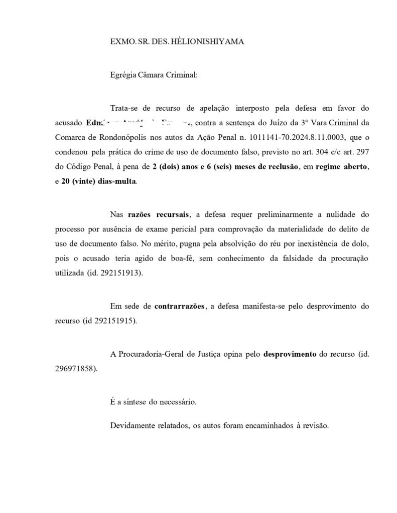Servidor da CODER tem condenação por uso de documento falso mantida pelo TJMT e responde a nova denúncia por violência doméstica
